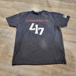 Forged Crossfit 47 American Flag Graphic Short Sleeved Tee Shirt Mens Size XL